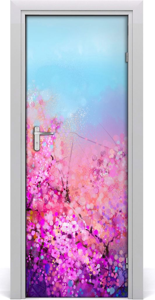 Tulup Türaufkleber 75x205 cm Dekorative Aufkleber Selbstklebend Wasserdichte Tapete Abnehmbar Schlafzimmer Wohnzimmer Wohnkultur - Kirschblüten