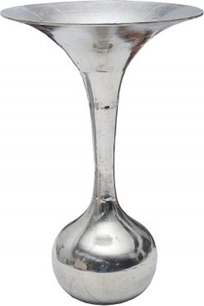 Casa Padrino Antik Stil Barock Blumenvase Raw Aluminium 90cm - Pflanzentopf - Hotel Dekoration - Blumengefäss Standvase