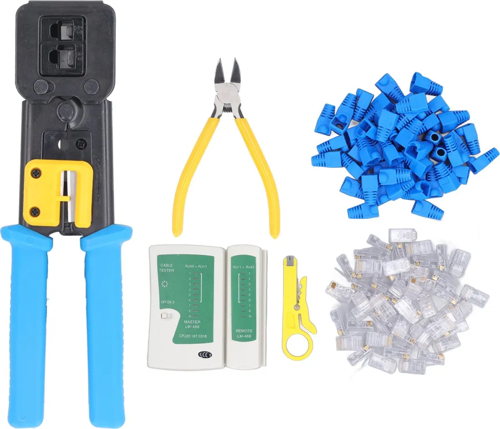 Kit Sertissage RJ45 Tout-en-un : Pince et Testeur pour Réparation