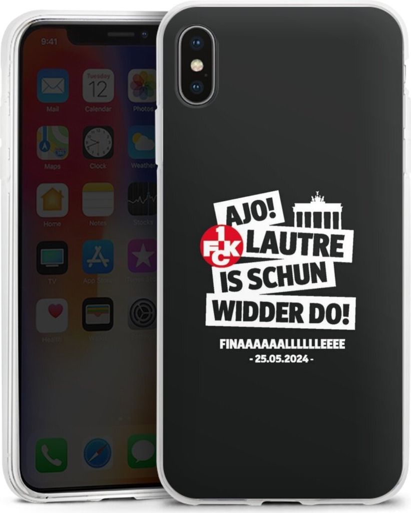 DeinDesign Handyhülle für Apple iPhone Xs Max Silikon Hülle Case Smartphone Schutzhülle 1. FC Kaiserslautern 1. FCK Pokal Finale 2024