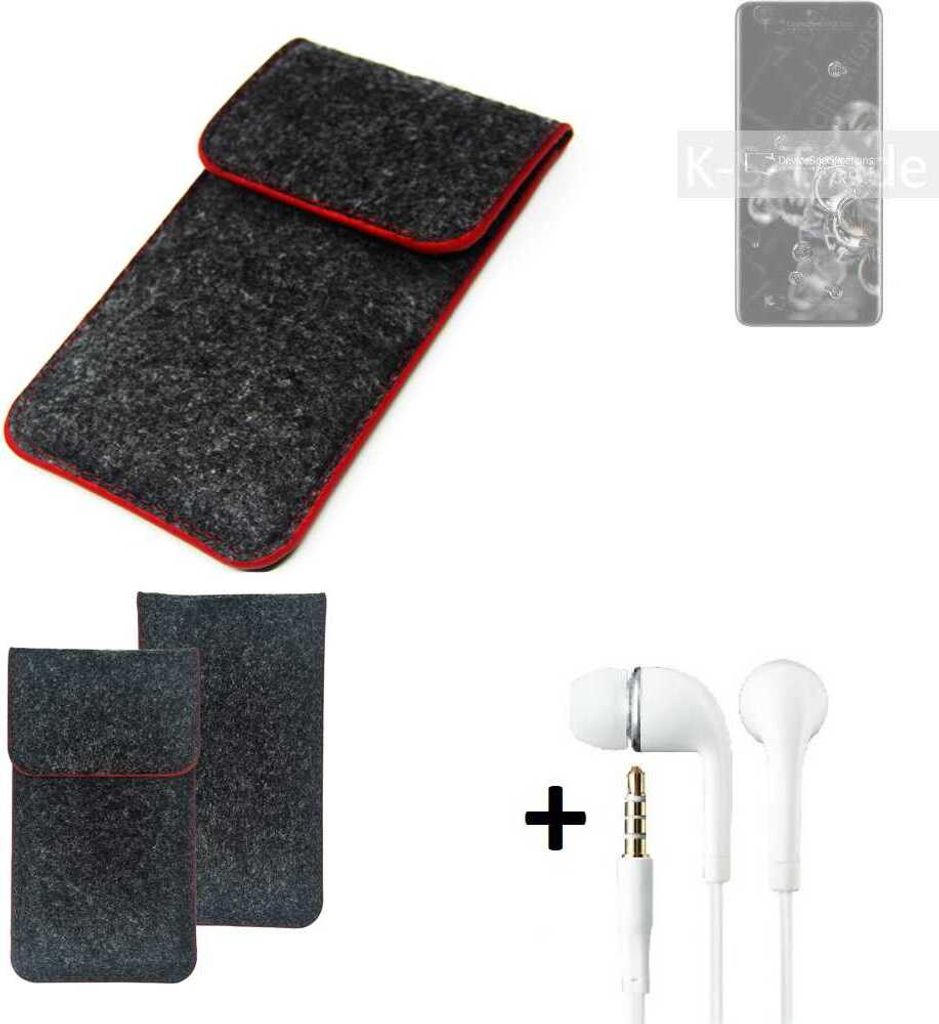 K-S-Trade Handy Schutz Hülle kompatibel mit Samsung Galaxy S20 Ultra 5G SD865 Schutzhülle Handyhülle Filztasche Pouch Tasche Case Sleeve Filzhülle