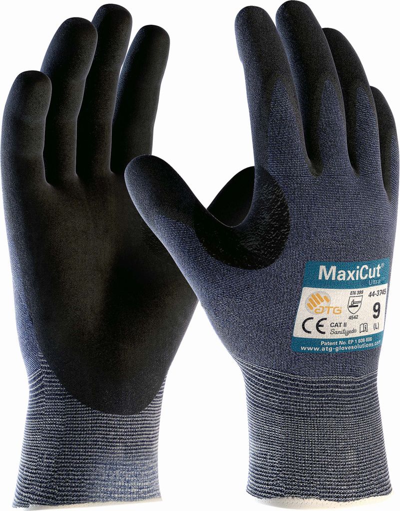 Schnittschutzhandschuhe MaxiCut Ultra 44-3745HCT Gr.6 blau/schwarz EN 388 PSA II
