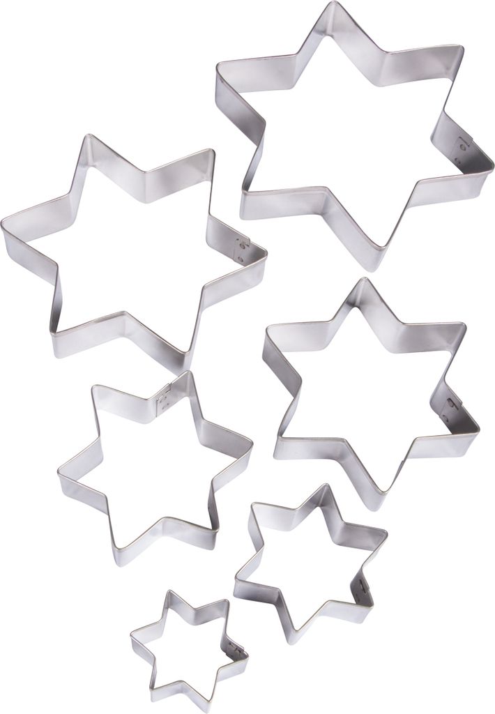 Rayher Ausstechformen Set 6 Stück Höhe 2 cm Backen Kekse Plätzchenformen Sterne