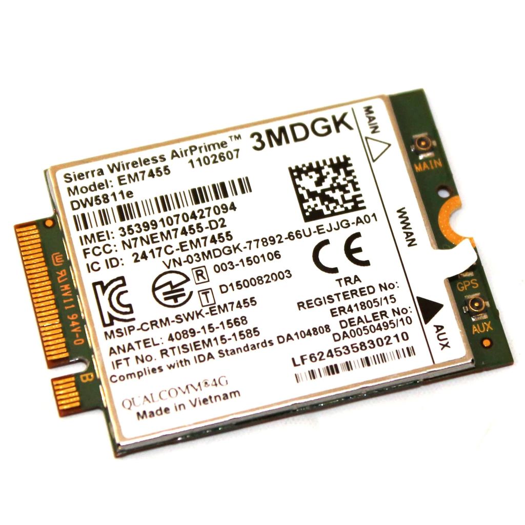 Dell Qualcomm Snapdragon X7 LTE Modul für Latitude 5290 - WLAN Karte | Neu