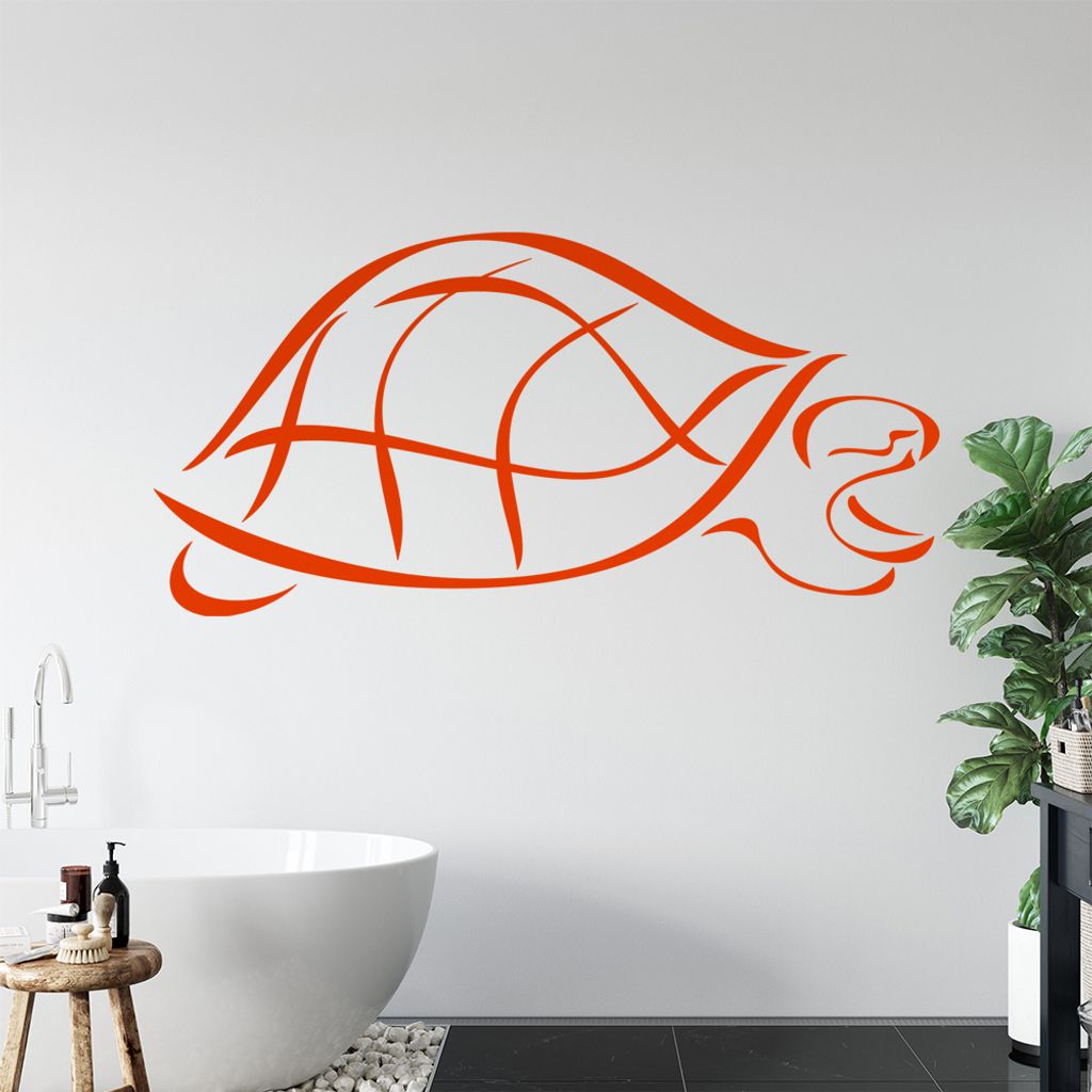 Schildkröte Linien Wandtattoo in 6 Größen - Wandaufkleber Wall Sticker - Dekoration, Küche, Wohnzimmer, Schlafzimmer, Badezimmer