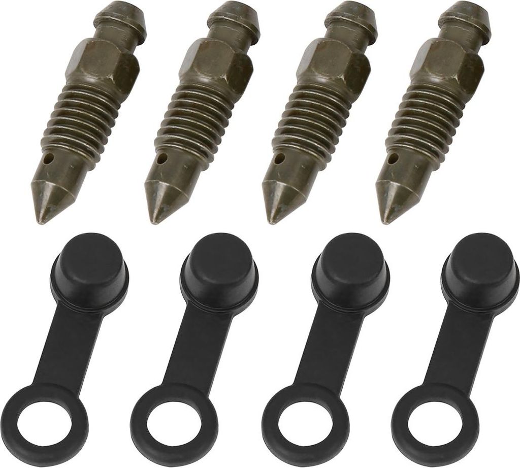 4x Hohlschraube 8x1,25mm Entlüftungsschraube mit Kappe für Motorrad