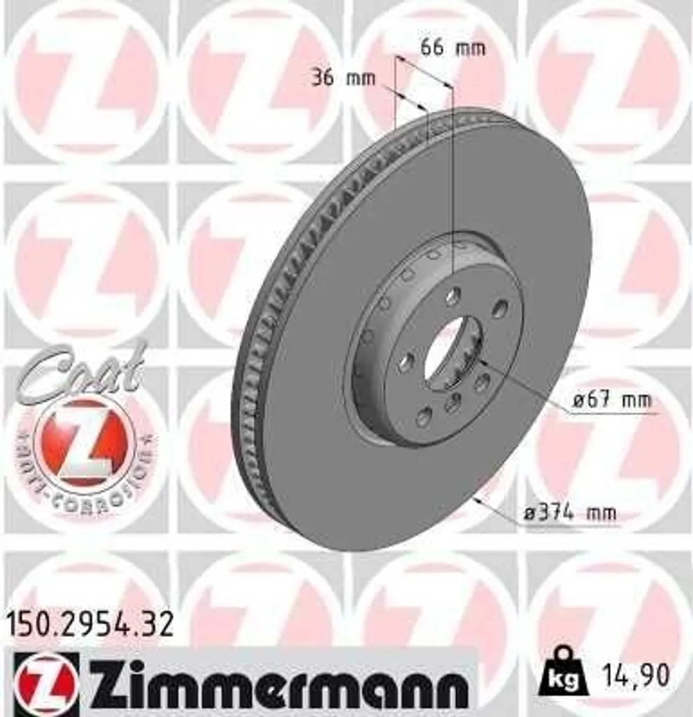 Disque de frein BMW G31 Touring Zimmermann 374 mm pour conduite dynamique