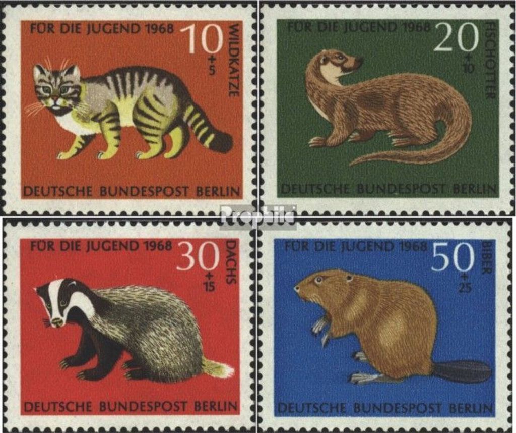 Briefmarken Berlin (West) 1968 Mi 316-319 (kompl.Ausg.) postfrisch Jugend: Bedr.Tiere
