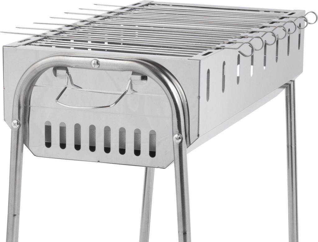 GLÜHZONE Schaschlikgrill SG 300, Edelstahl, tragbar und Produktbild 