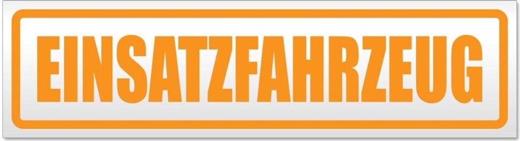 Kiwistar - Autoaufkleber - Orange - 45 x 12 cm - Einsatzfahrzeug - Hinweis Aufkleber Sticker für Auto, Kfz, Fahrrad, PKW, LKW