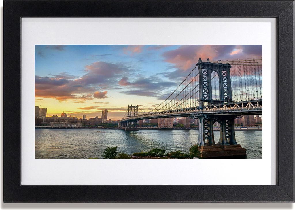 Bild 30x20 MDF-Rahmen Wandkunst Bridge City Architektur