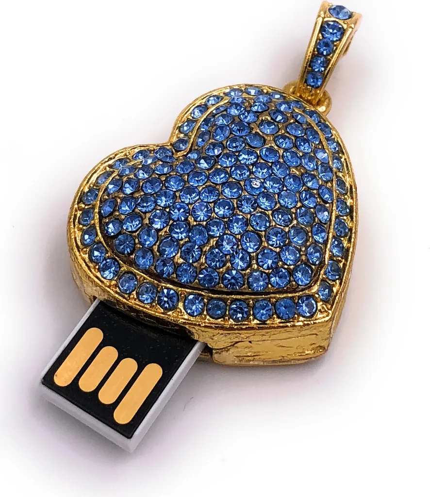 Chiavetta USB Onwomania Cuore 32GB Blu Oro | Fun & Storage 2.0