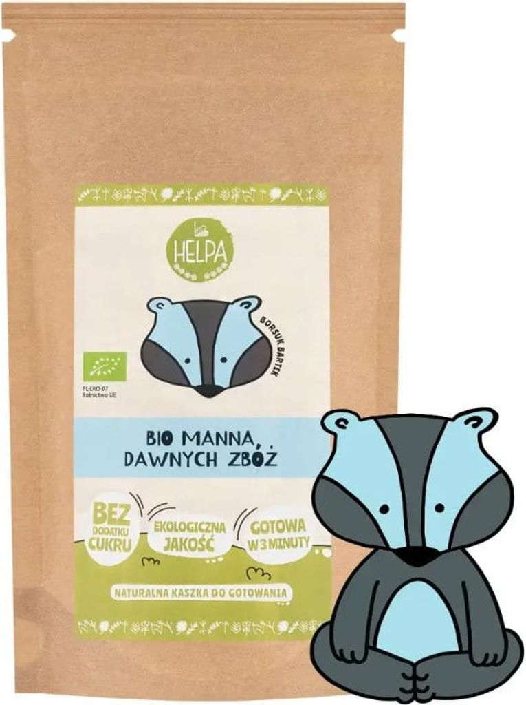 KASZKA MANNA DAWNYCH ZBÓŻ BEZ DODATKU CUKRÓW BIO 200 g - HELPA