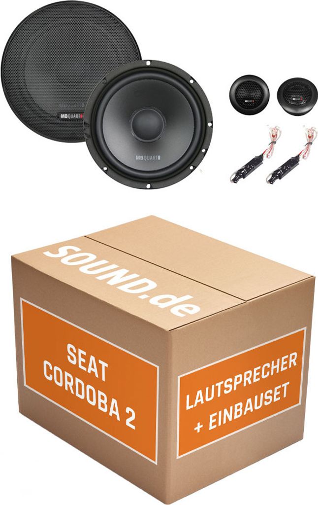 Lautsprecher Boxen MB Quart QS165 - 16,5cm Kompo Auto Einbauzuebehör - Einbauset passend für Seat Cordoba 2 6L - justSOUND