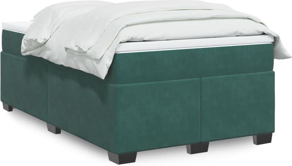 Maison Exclusive - Boxspringbett mit Matratze Dunkelgrün 120x190 cm Samt