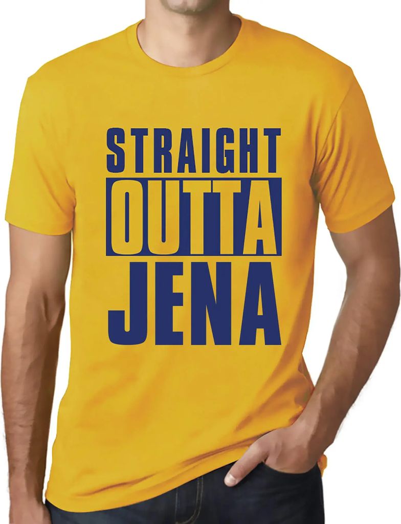 Herren Grafik T-Shirt Straight Outta Jena Öko-Verantwortlich Vintage Jahrgang Kurzarm Lustige Druck Geburtstag Geschenk Mann