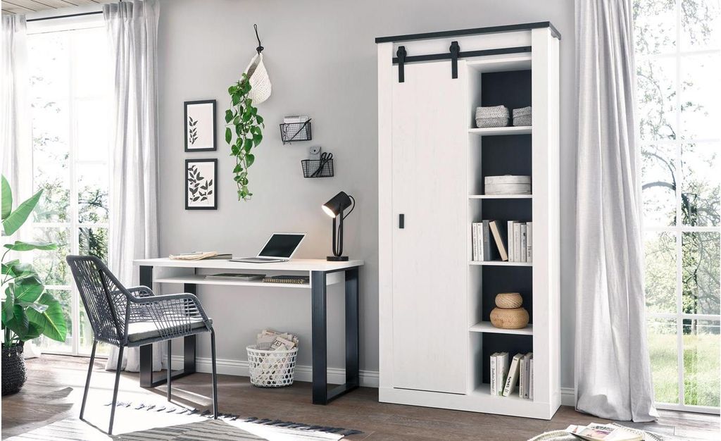 Büro-Set Sherwood O4 Office Pinie weiß und anthrazit