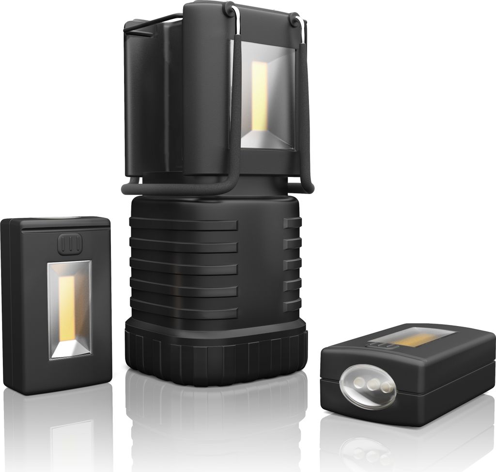 Brandson spritzwassergeschützte LED Campinglampe Laterne mit 2 abnehmbaren Taschenlampen