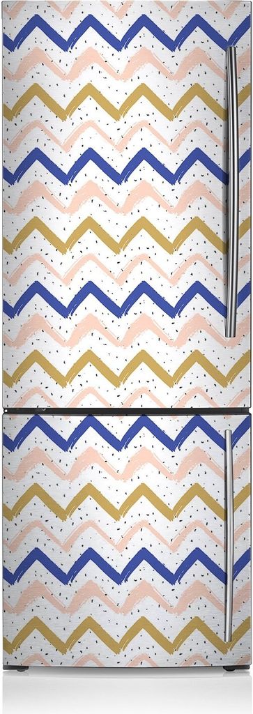 Kühlschrankfolie Aufkleber Kühlschrankmagnete Dekoration Kühlschrankfolie 70x190 cm - Lackierte Zickzacks.