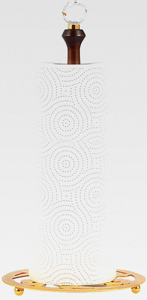 Papierhandtuchhalter aus Holz, für die Arbeitsplatte, erhöht die Küchendekoration (Gold)