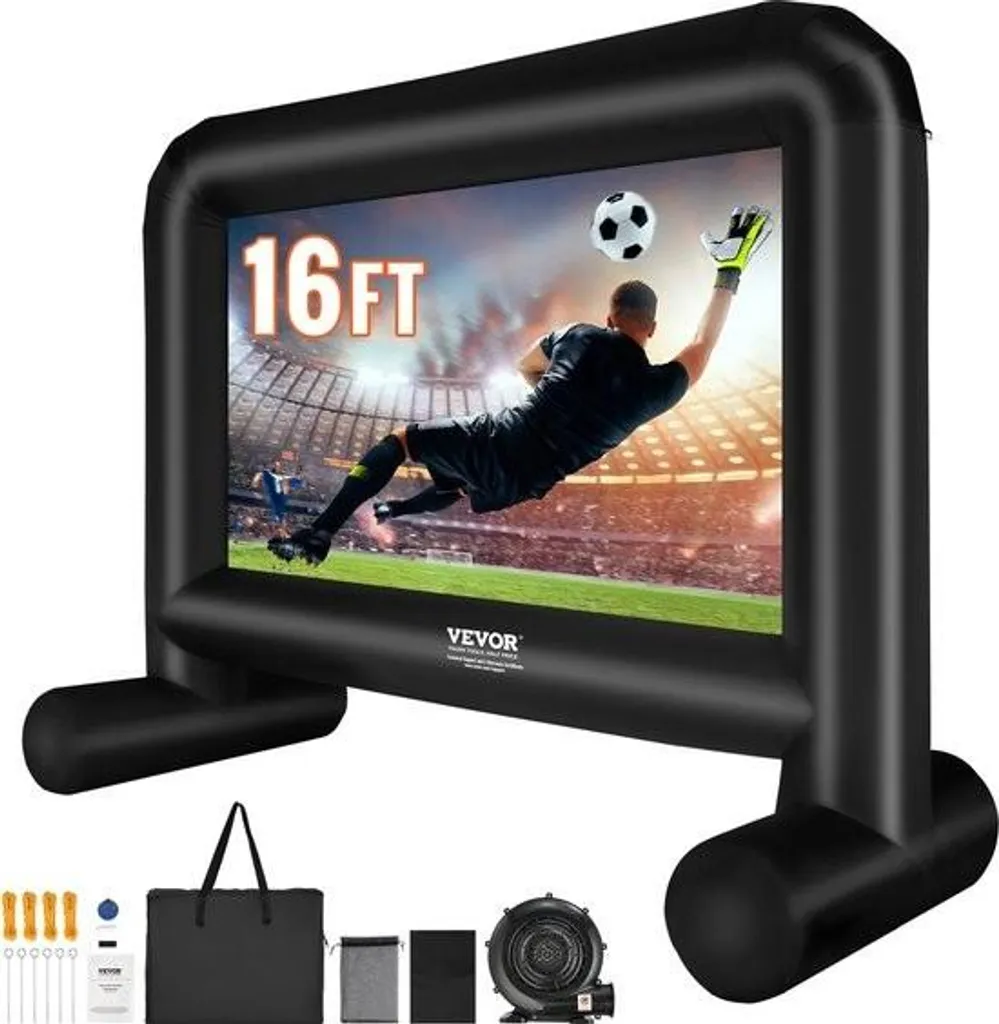 Écran de Cinéma Gonflable Mason® 16ft Noir pour Projection Extérieure