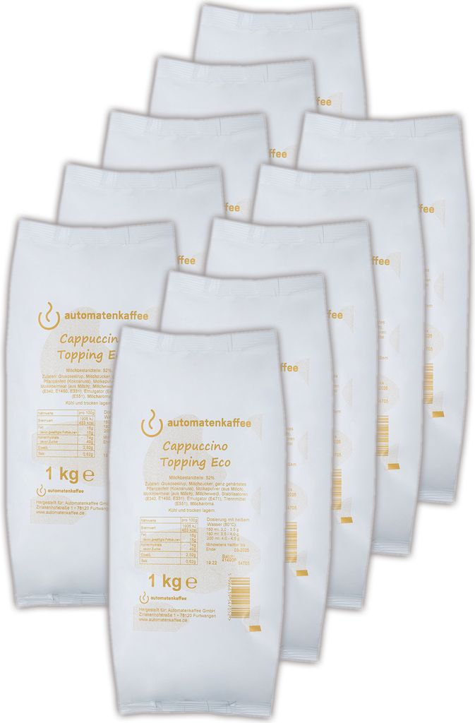 Cappuccino Topping Eco 52% Milchanteil | Automatenfähiges Milchpulver | 10 x 1000g