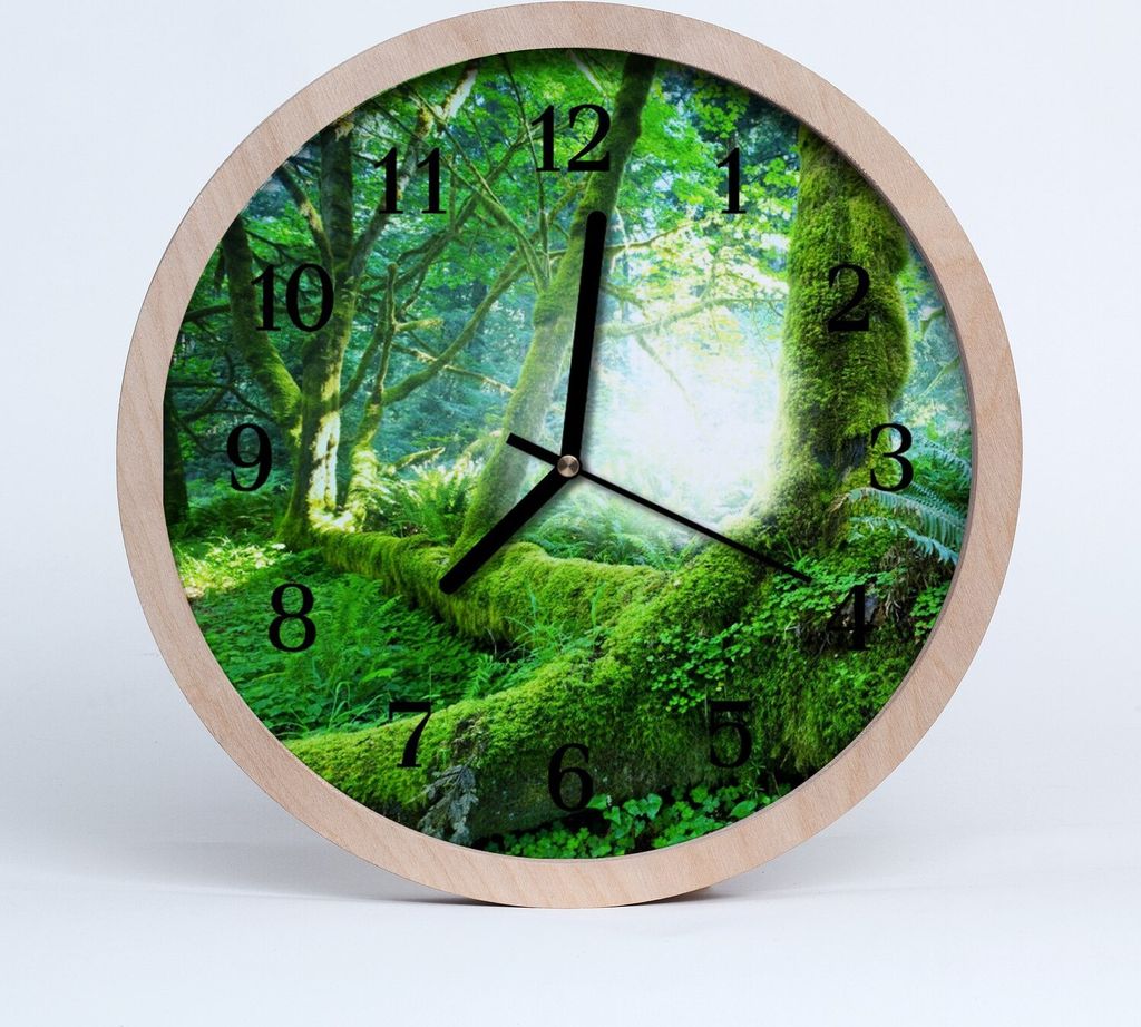 Holzuhr 20fi cm wanduhr - Waldlandschaft Moss