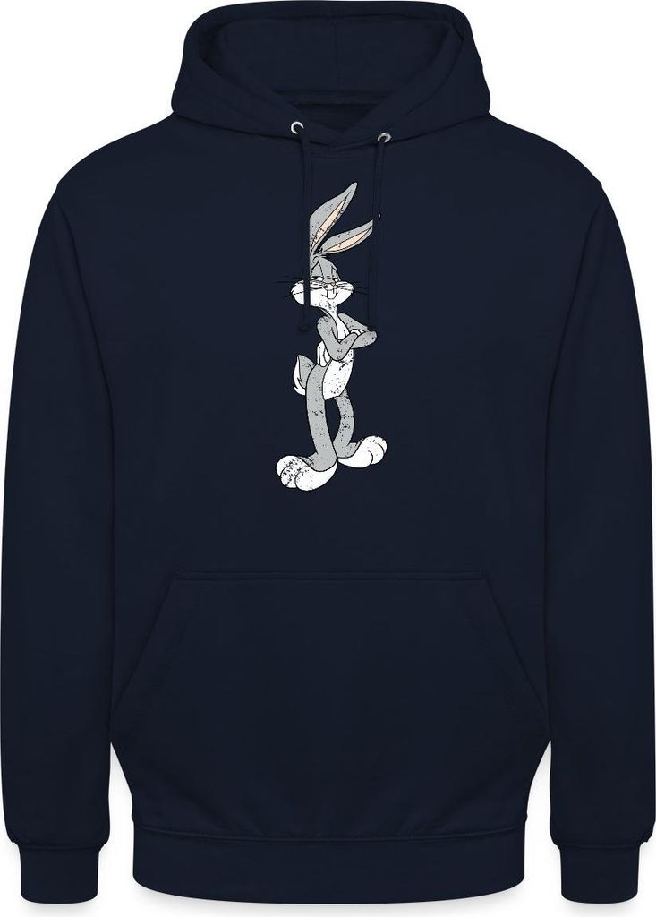 Spreadshirt Looney Tunes Bugs Bunny Vintage Pose Uni Hoodie, XXL, Navy