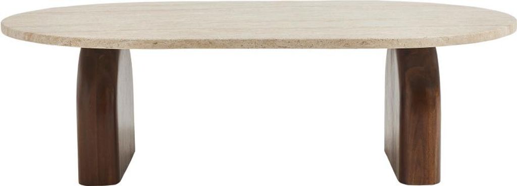 Drawer - Couchtisch aus Holz mit Travertin-Optik, 100x60 cm - Beige