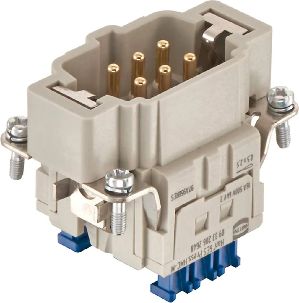 Insert HARTING Han 6ES Press HMC 6 pôles pour automatisme et maintenance
