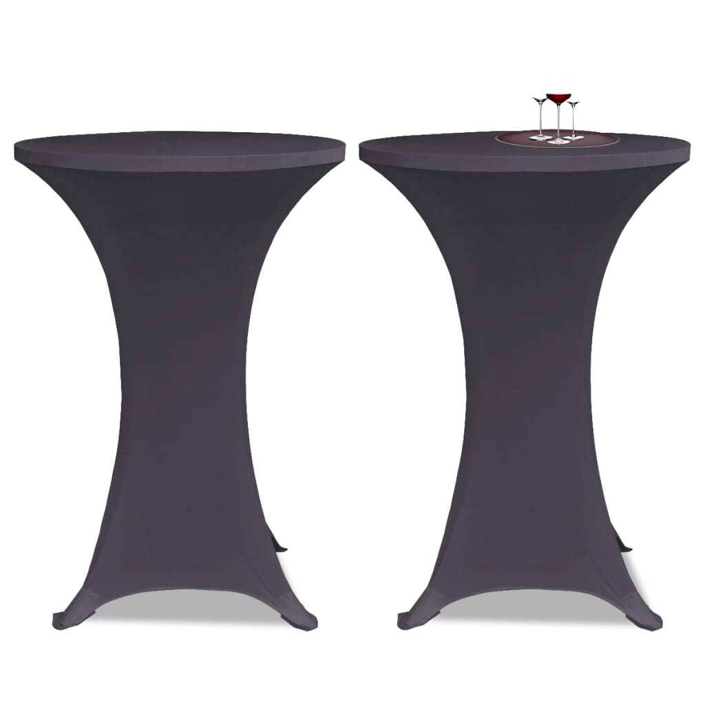 The Living Store Tischhusse Stretchhusse 2 Stk 70 cm Anthrazit