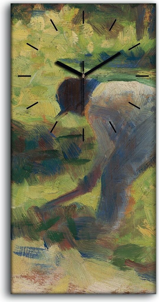 Wanduhr Bürouhr Leinwand Bild Geräuschlos Kunstdruck 30x60 Bauer mit Hacke - schwarze Hände