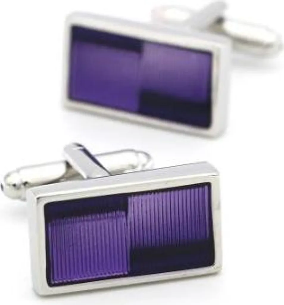 Boutons de manchette violets motif fenêtre pour chemise à poignet mousquetaire