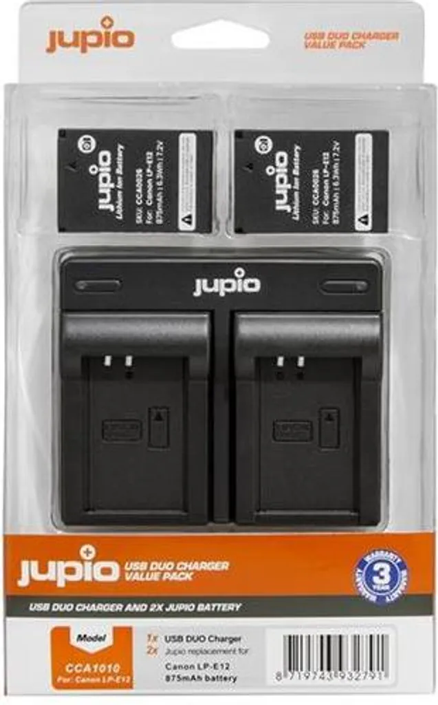 Ne tombez plus en panne : Set 2 Batteries LP-E12 et Chargeur pour Canon