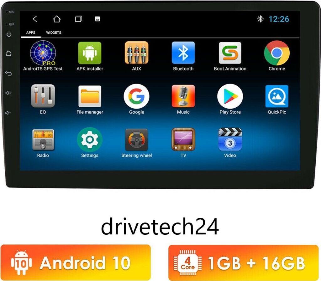 10 Zoll 2DIN Android 10 Universal Autoradio GPS Navigation Bluetooth USB WiFi