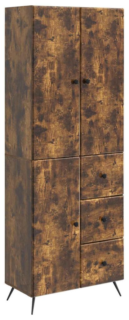 vidaXL Schrankset 2 pcs Geräucherte Eiche Holzwerkstoff