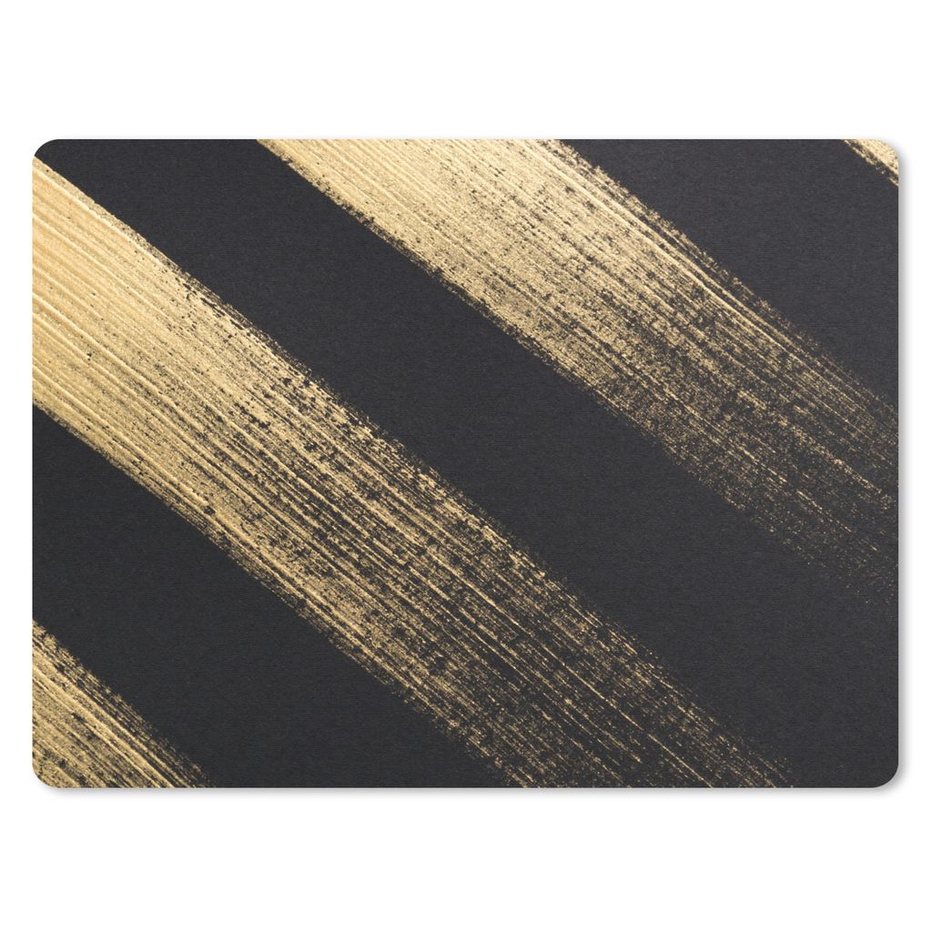 MuchoWow Mauspad Mousepad Goldene Farbstreifen auf schwarzem Hintergrund 23x19 cm - Mousepads - Maus Mat - Pad - Mausunterlage - Schreibtischunte...