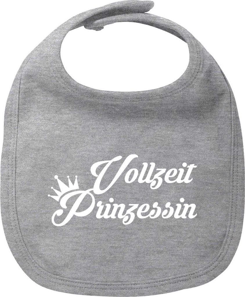 Huuraa Baby Lätzchen Vollzeit Prinzessin Krone Heather Grey Klettverschluss Baumwolle Latz Geschenkidee