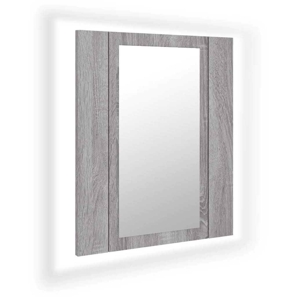 vidaXL Armoire à miroir LED gris Sonoma 40x12x45 cm Bois Image du produit 