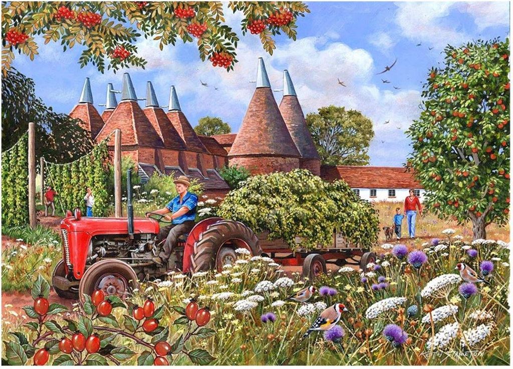 House of Puzzles Puzzle Oast Houses 500 XL Teile Karton Landschaft