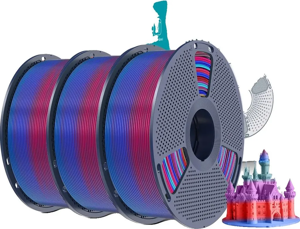 Filament 3D PLA Multicolore Dégradé - Bobine 1kg Haute Qualité 1,75mm