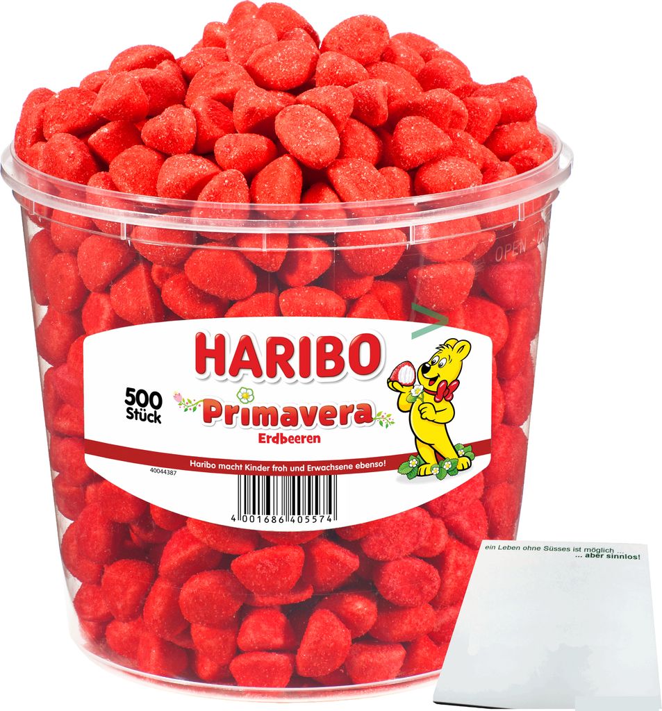 Haribo Primavera Erdbeeren klein Schaumzucker 500 Stück Produktbild 