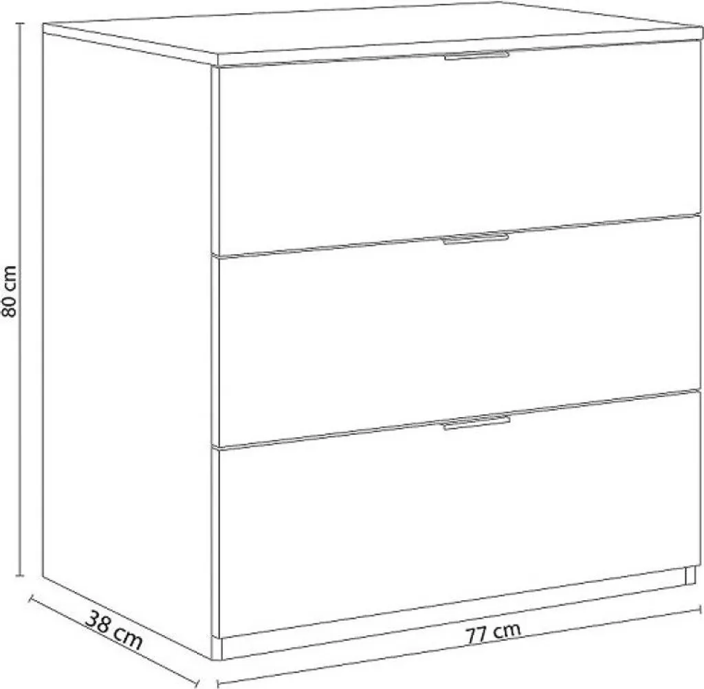 Commode blanche Rea 3 tiroirs compacte pour optimiser les espaces