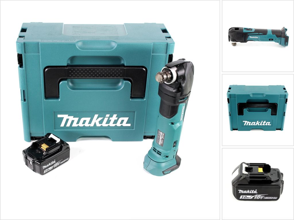Makita DTM 51 F1J 18V Li-Ion Akku Multifunktionswerkzeug im Makpac + 1x 3,0 Ah Li-Ion Akku - ohne Zubehör, ohne Ladegerät