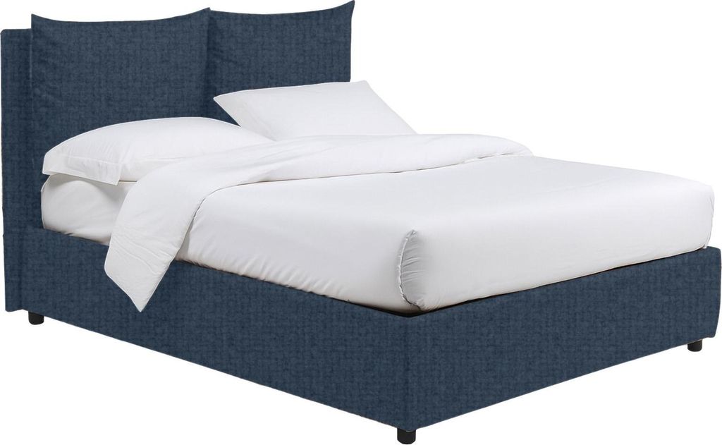 Dmora Einzelbett Oncino Blau, abnehmbar mit Stauraum