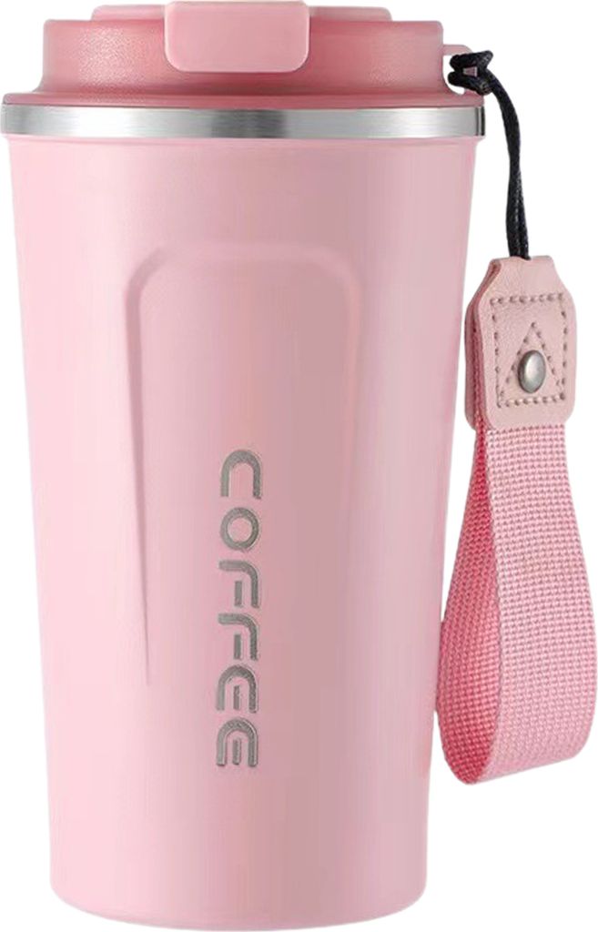 510 ml Reisekaffeebecher, auslaufsicher, mit versiegeltem Deckel, isoliert, umweltfreundlich, einfaches Einhandtrinken, Edelstahlbecher