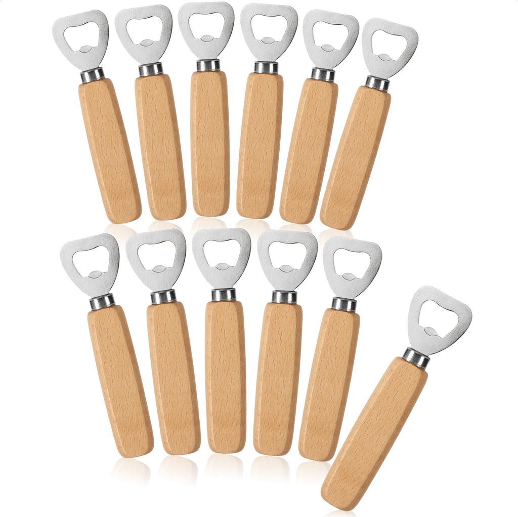 com-four® 12x Flaschenöffner aus rostfreiem Edelstahl - mit Produktbild 