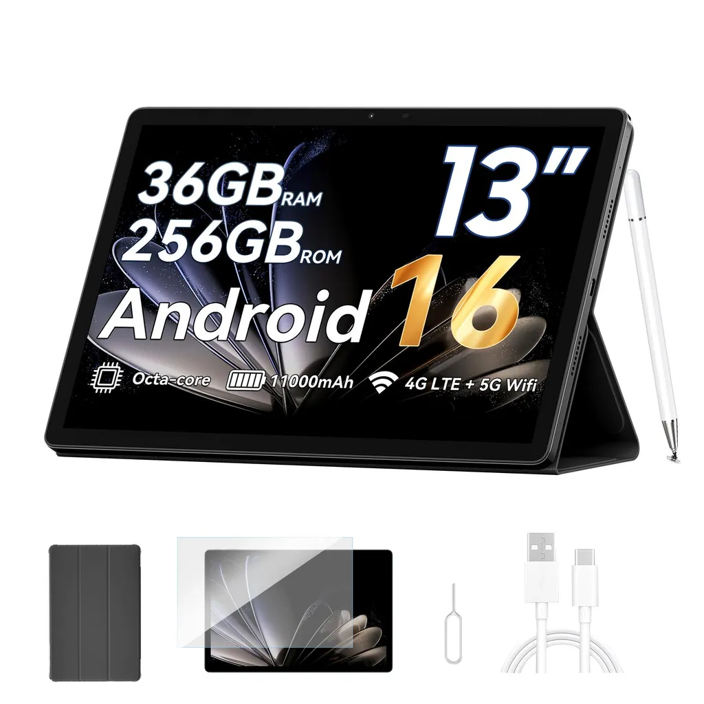 Tablette tactile Blackview Mega8 13 pouces Android 16 avec RAM 36Go
