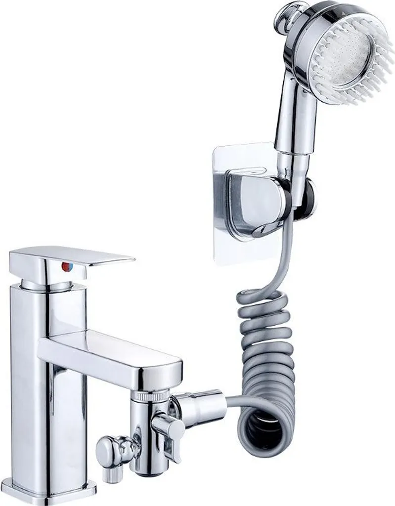 Kit robinet universel externe argenté INF pour lavabo et douchette