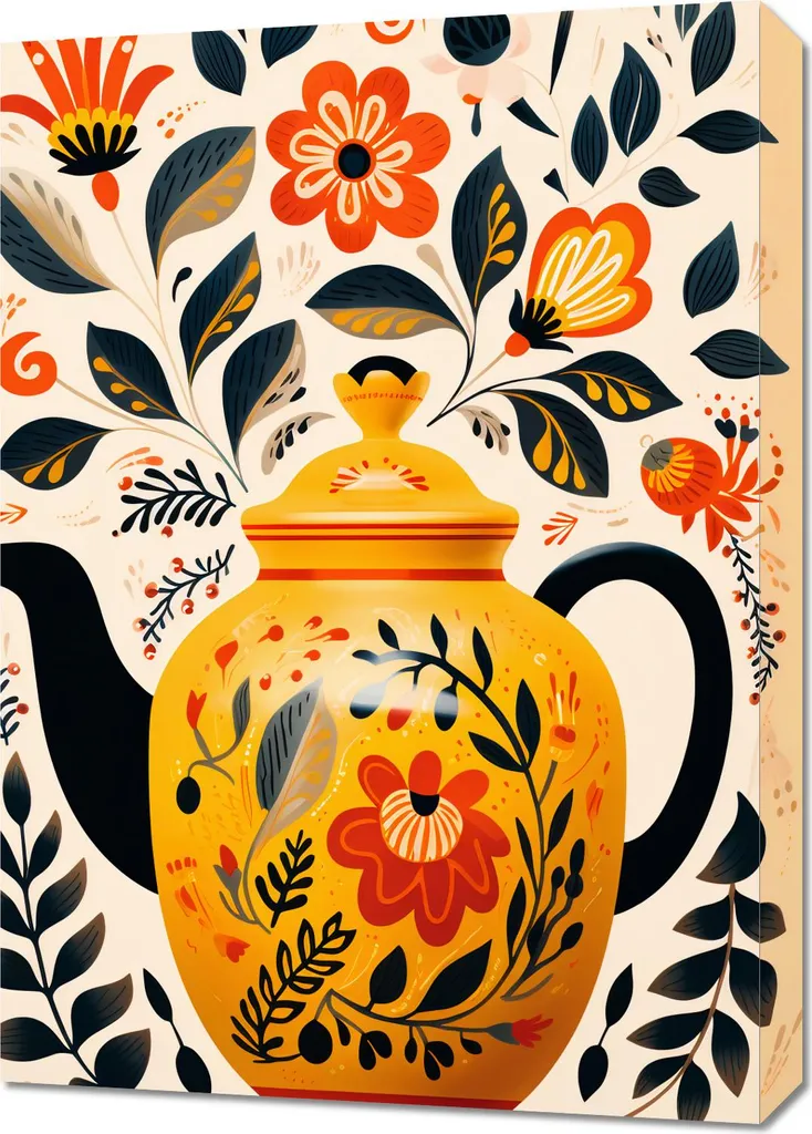 Poster Souvenirs de la Boutique de Thé 50x70 cm - Impression de Qualité